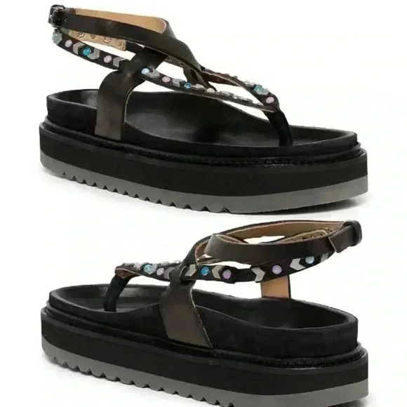 Isabel Marant The Elham Sandal In Black Size 38 EU - Picture 6 of 14